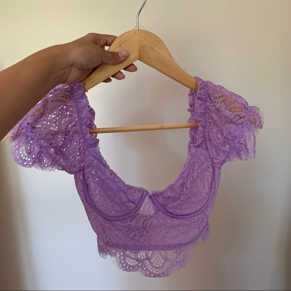 Lavender bralette crop top
